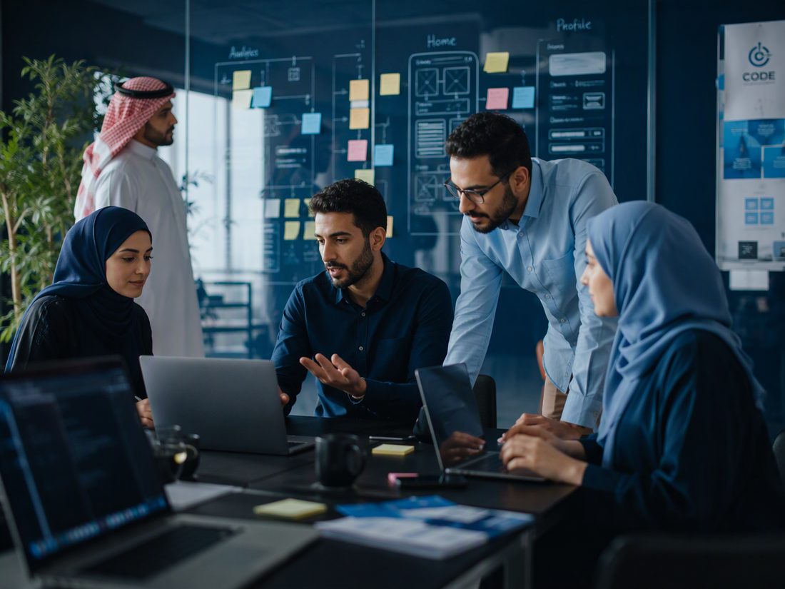 فريق المسار الأول أثناء العمل